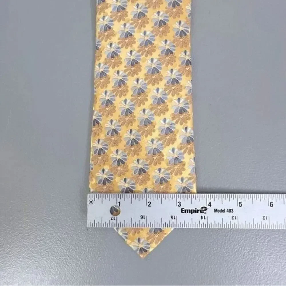 ERMENEGILDO ZEGNA MENS SILK TIE GOLD GRAY